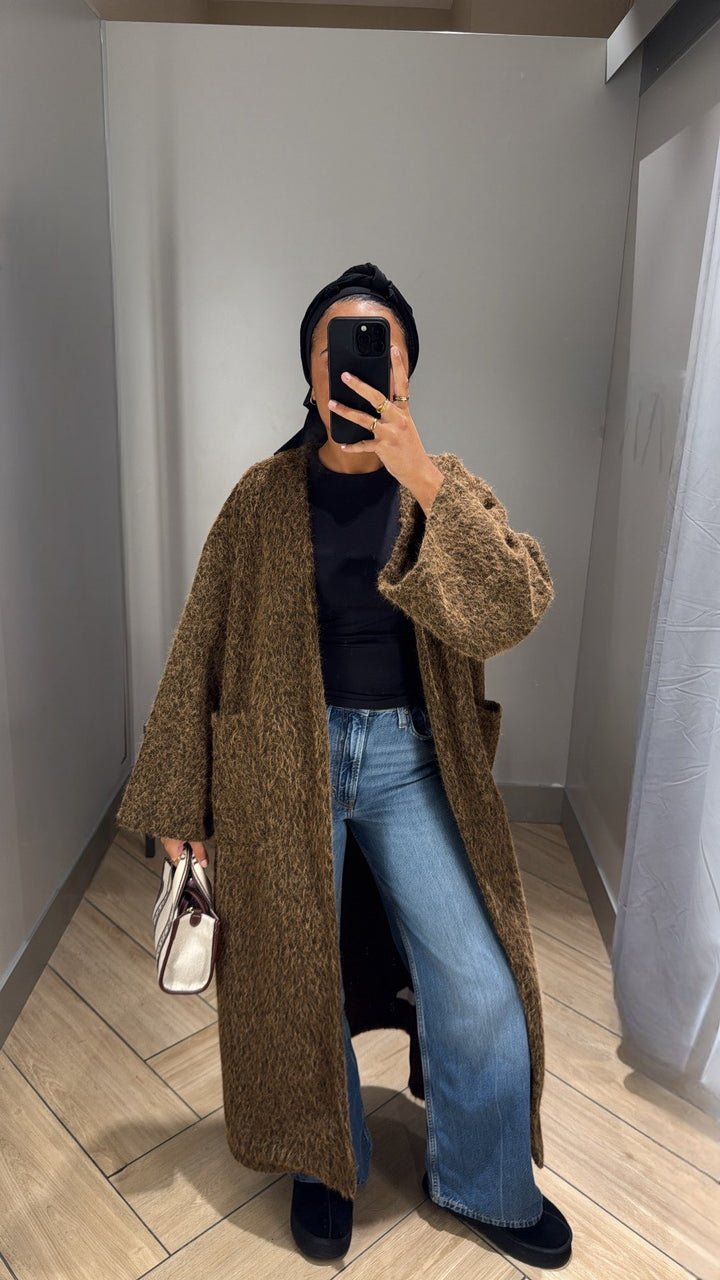 Manteau gilet marron