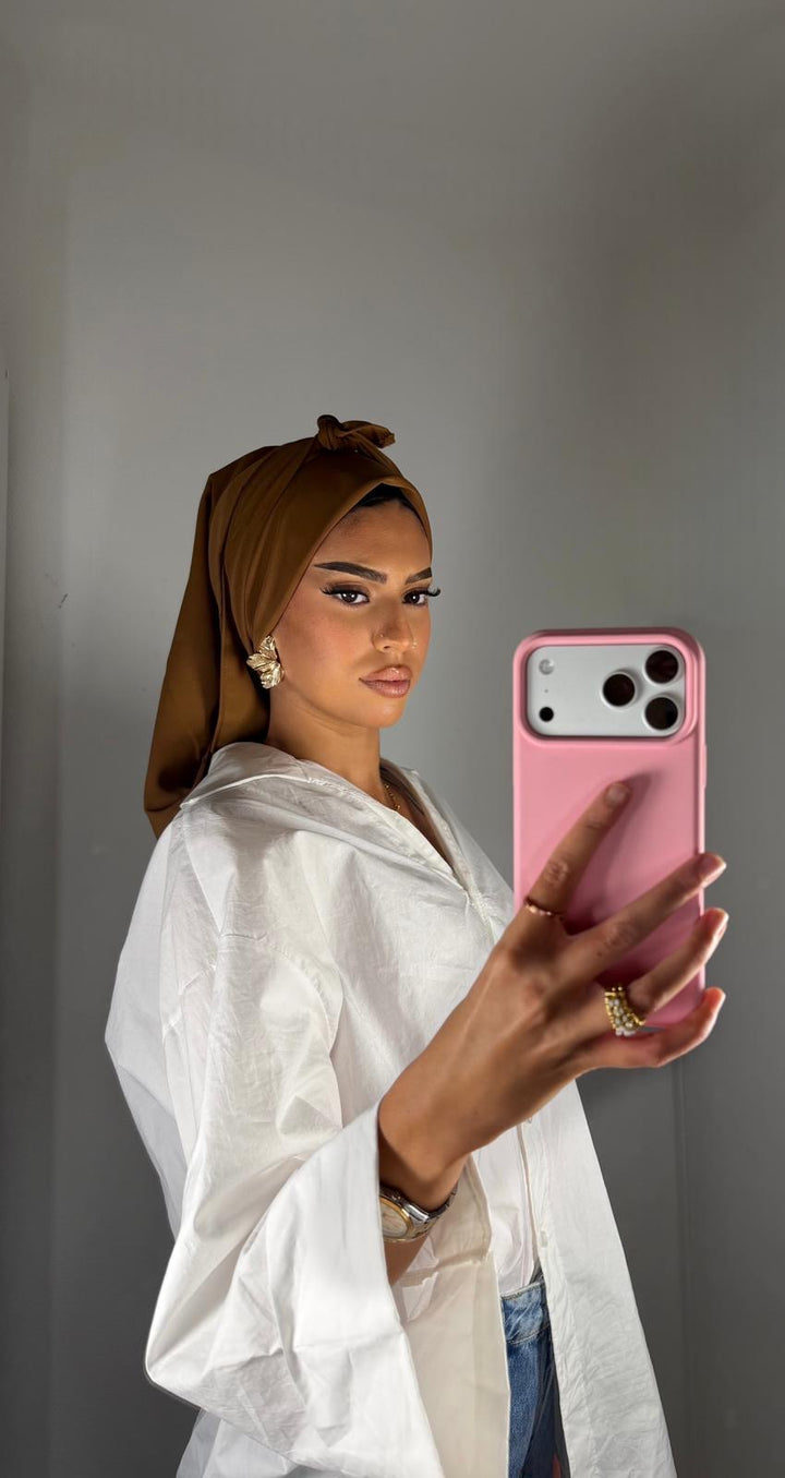 Carré de soie marron