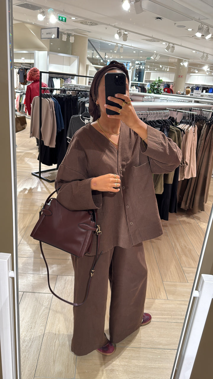 Ensemble cotton marron