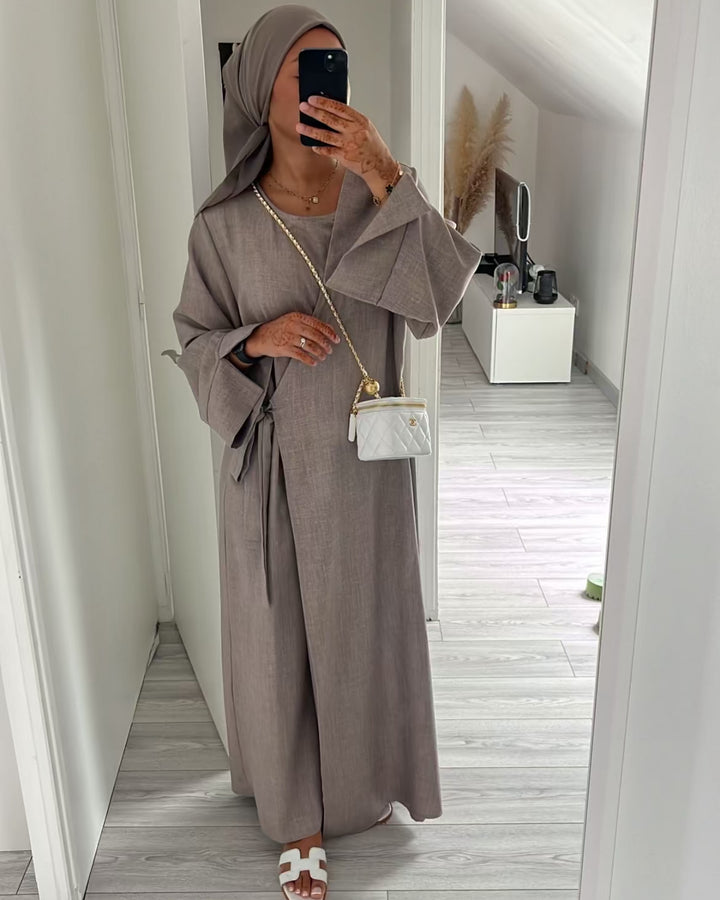 Carre de soie Taupe foncé