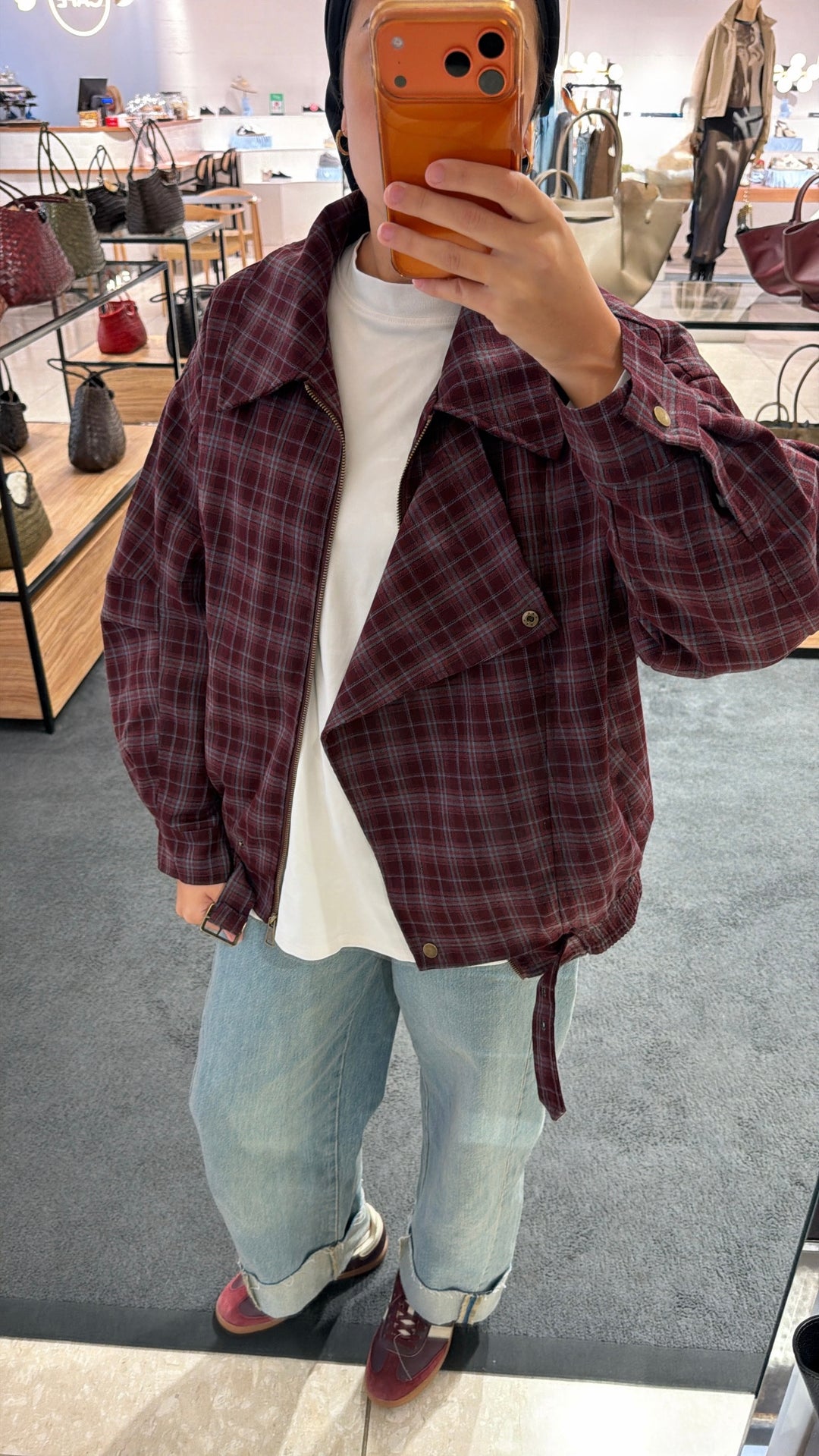 BLOUSON A CARREAUX