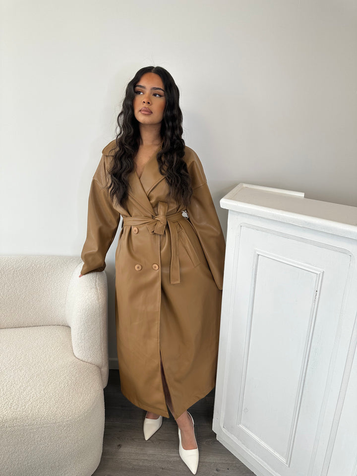 Trench Simili Cuir Camel