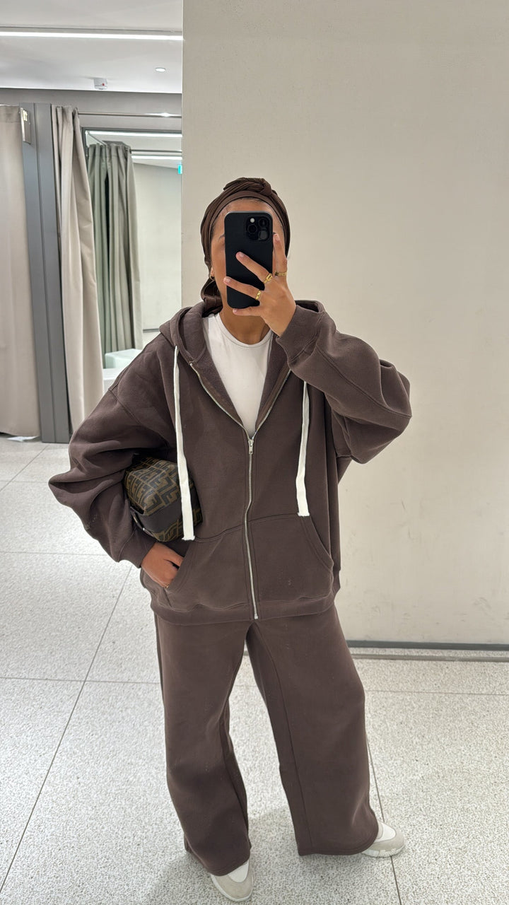 Ensemble jogging marron