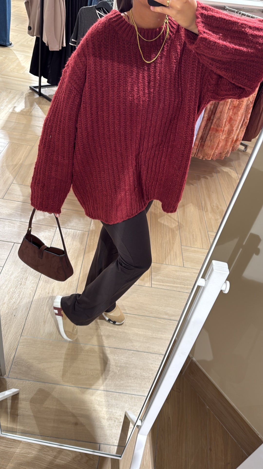 Pull maille bordeaux