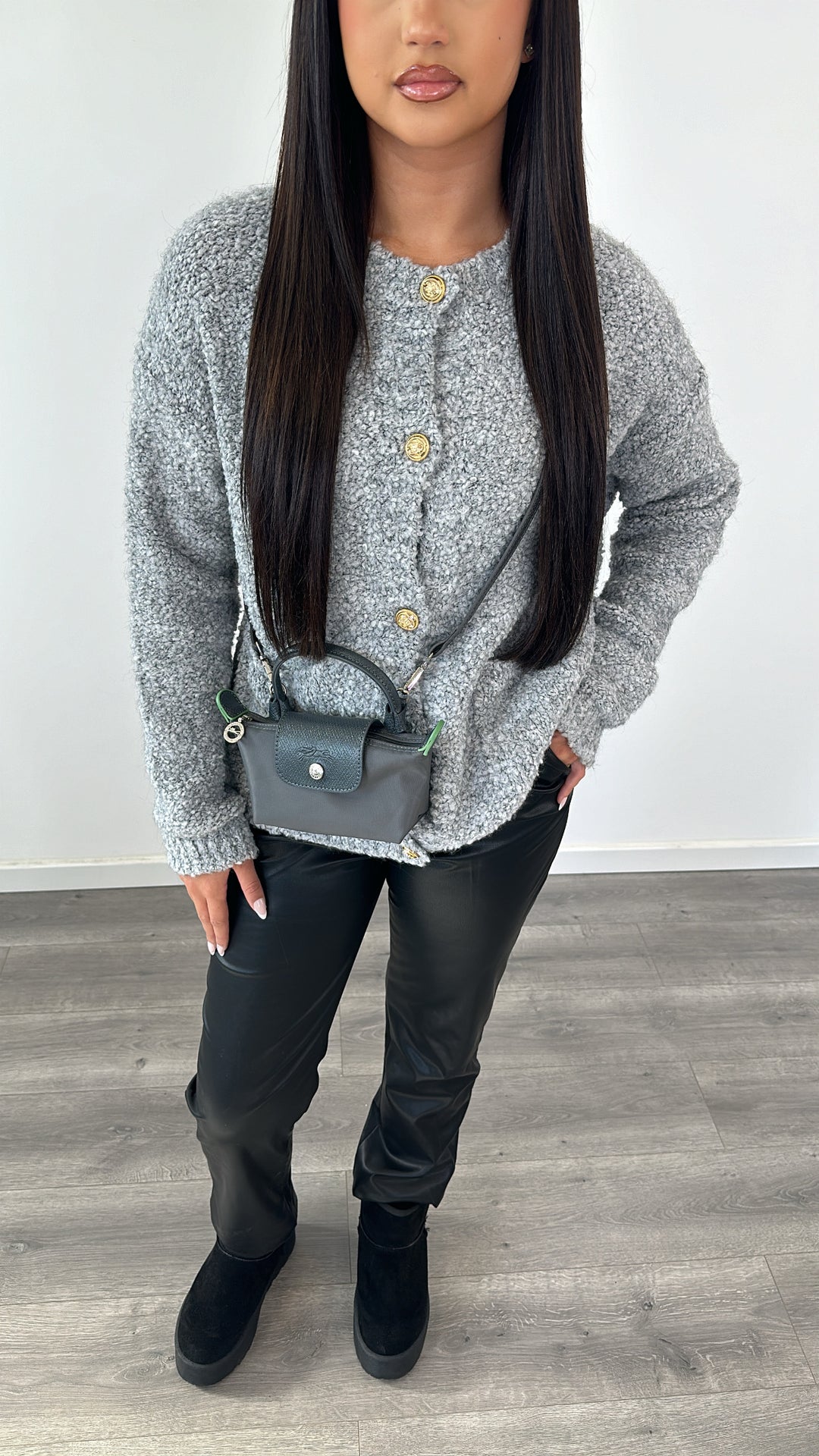 Pull gilet gris