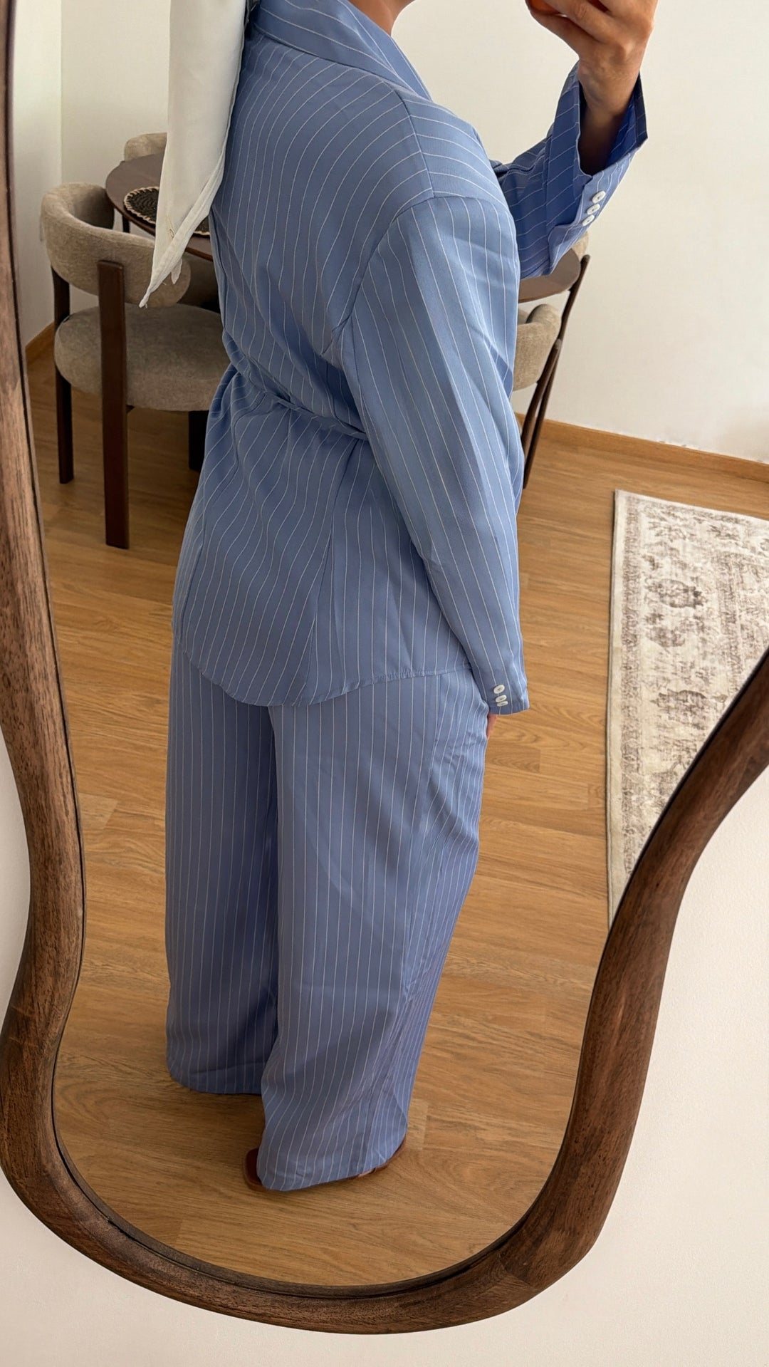 Ensemble rayé bleu