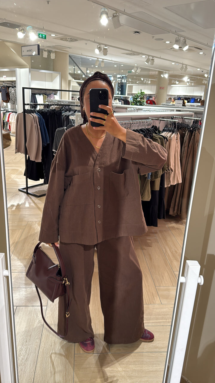 Ensemble cotton marron