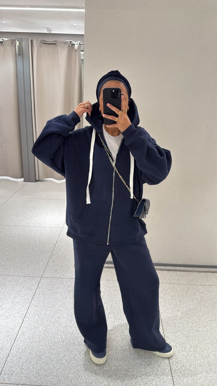 Ensemble jogging bleu