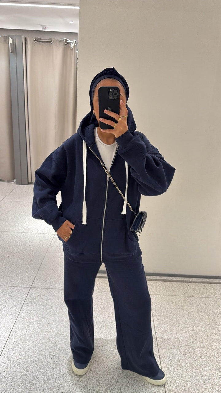 Ensemble jogging bleu
