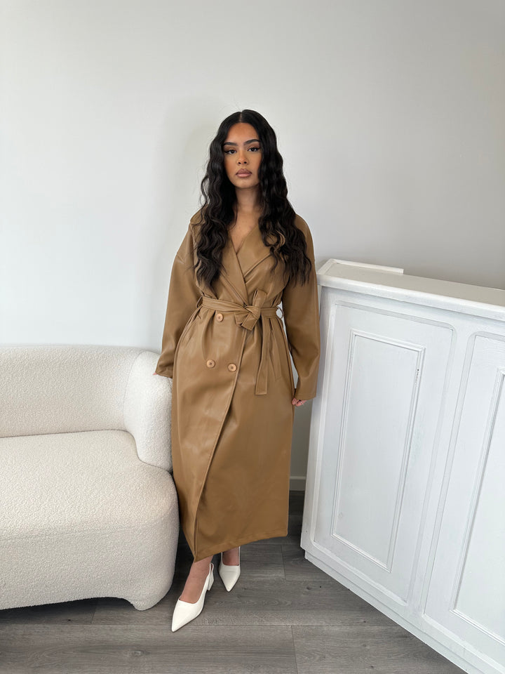 Trench Simili Cuir Camel