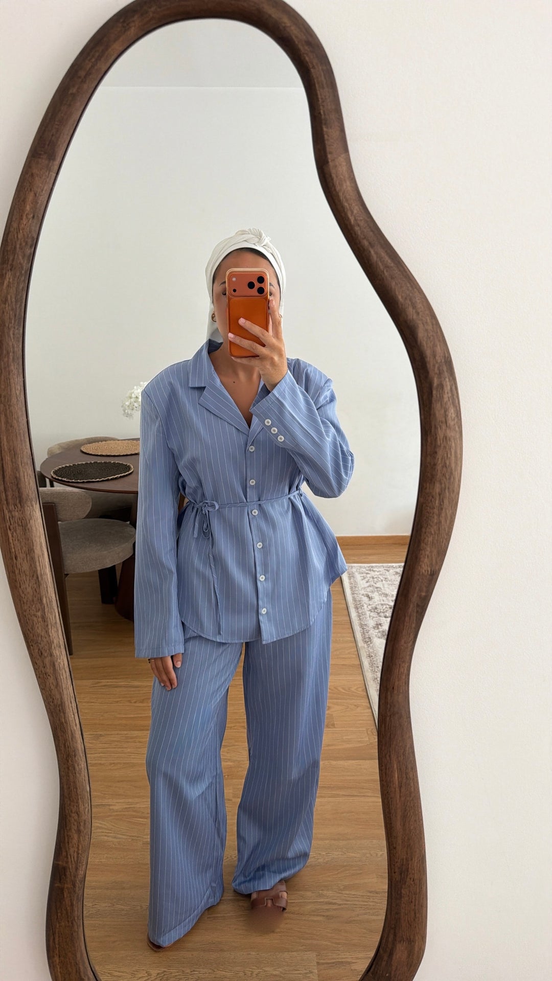 Ensemble rayé bleu