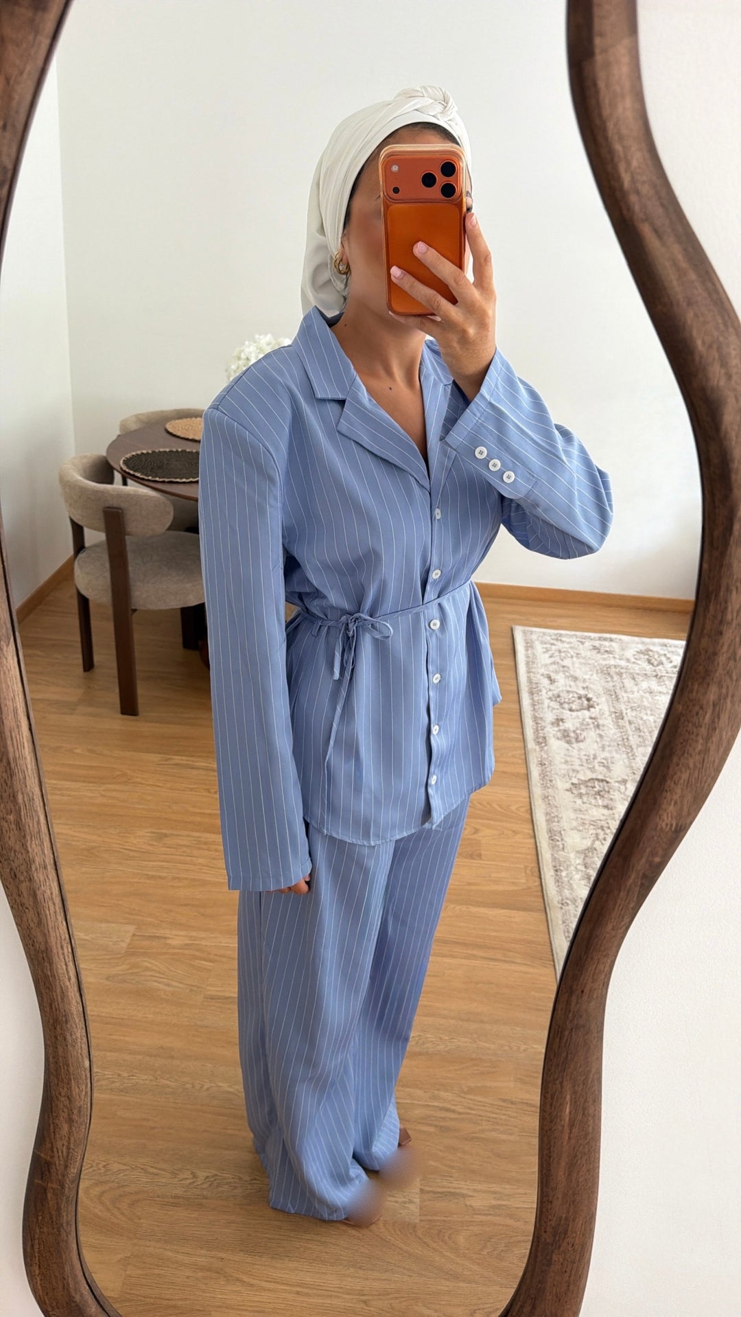 Ensemble rayé bleu